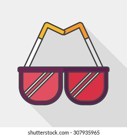 Sunglasses flat icon with long shadow,eps10