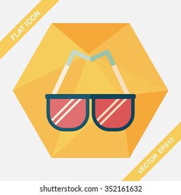Sunglasses flat icon with long shadow,eps10