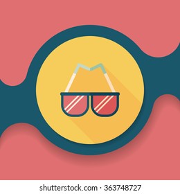 Sunglasses flat icon with long shadow,eps10