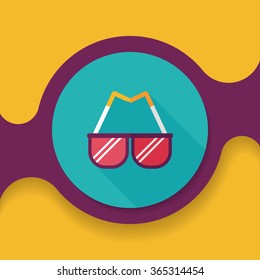 Sunglasses flat icon with long shadow,eps10
