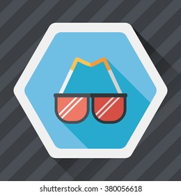Sunglasses flat icon with long shadow,eps10