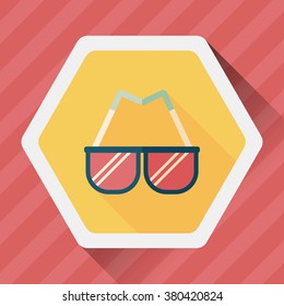 Sunglasses flat icon with long shadow,eps10