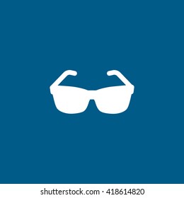 Sunglasses flat icon on blue background