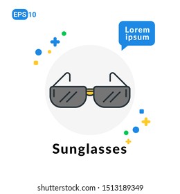 Sunglasses Flat icon. Used For web, logo, mobile app, User Interface