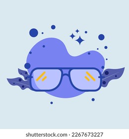 Sunglasses flat illustration. Eyewear signs vector illustration.
