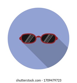 sunglasses flat long shadow icon. Simple color vector of summer icons for ui and ux, website or mobile application