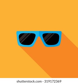 Sunglasses Flat Long Shadow Icon