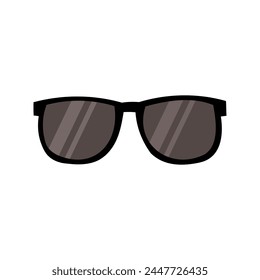 Sunglasses flat style hand drawn vector illustration isolated on white background.