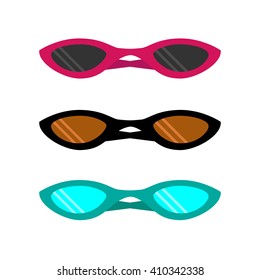 Sunglasses in flat style. Vector illustration.