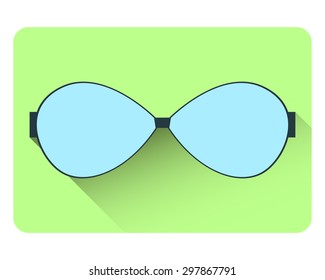 Sunglasses flat. Vector glasses. Icon