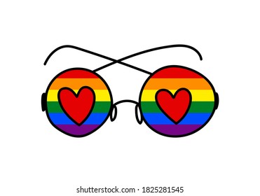 SUNGLASSES IN THE FORM OF THE LGBT FLAG IN VECTOR