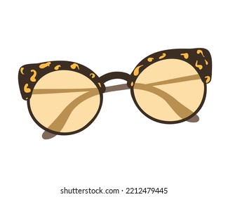 Gafas de sol, vista frontal aislada sobre fondo blanco. Ilustración vectorial plana