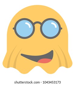 
Sunglasses ghost smiley face, happy emoji
