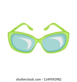 Sunglasses. Glasses of green color isolated on white background. Vector illustration. EPS 10.