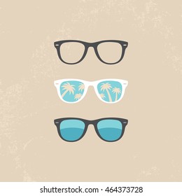 Sunglasses - glasses icons set. Vector illustration