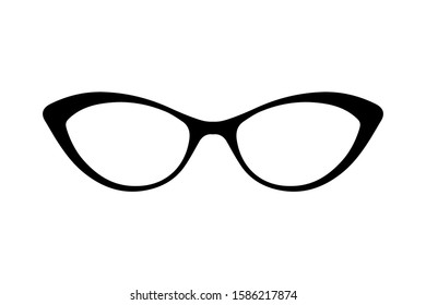 Sunglasses or glasses silhouette isolated on white background.