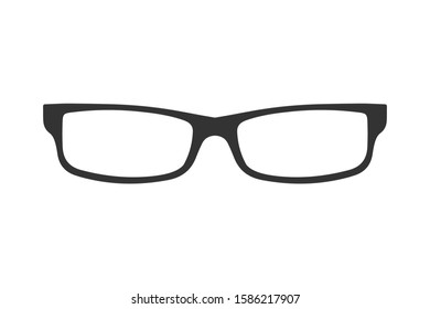 Sunglasses or glasses silhouette isolated on white background.