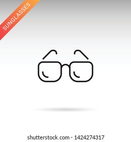 Sunglasses, glasses thin line vector icon. Flat sign for mobile and web design.