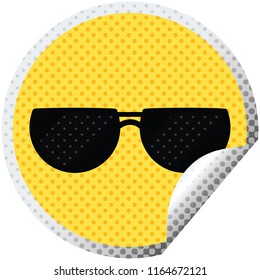 Sunglasses Graphic Vector Illustration Circular Sticker Stock Vector 