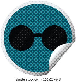 sunglasses graphic vector illustration circular sticker