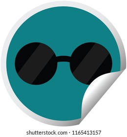gafas de sol ilustración vectorial gráfica etiqueta circular