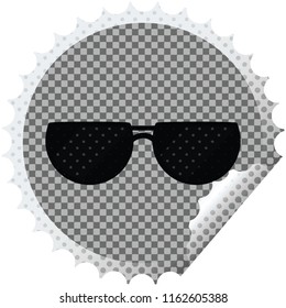 sunglasses graphic vector illustration round sticker stamp
