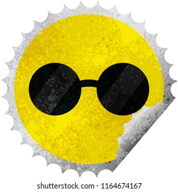 sunglasses graphic vector illustration round sticker stamp