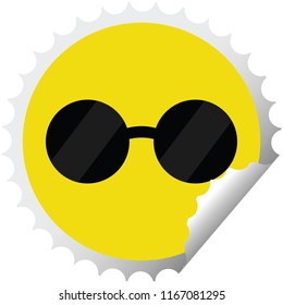 sunglasses graphic vector illustration round sticker stamp