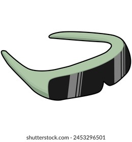 sunglasses with green frames. cartoon. Vector illustration