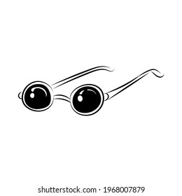 Sunglasses Hand drawn Vector Illustration Black and White