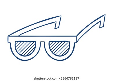sunglasses. Hand drawn vector illustration