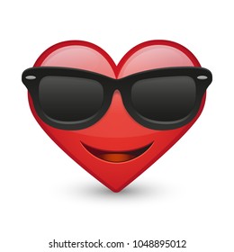 Sunglasses Heart Expression Emoji Smiley Face Vector Design Art