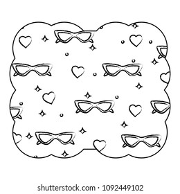 Sunglasses and heart pattern