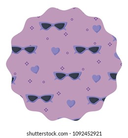 Sunglasses and heart pattern