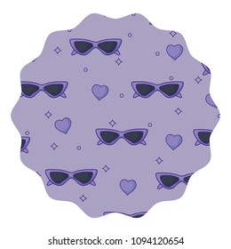 Sunglasses and heart pattern