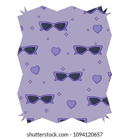 Sunglasses and heart pattern