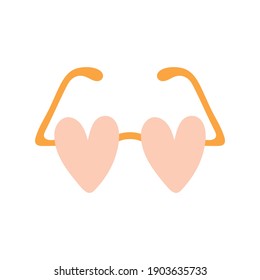 sunglasses with heart shape on a white background vector illustration design