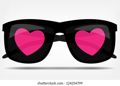 Sunglasses with a heart vector illustration
