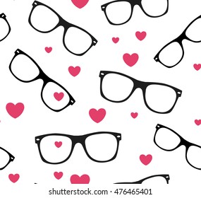 sunglasses and hearts vector background