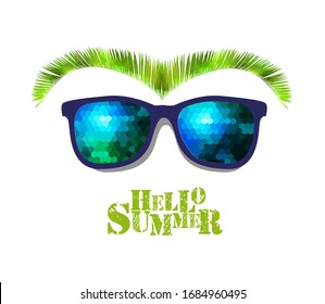 Sunglasses. Hello summer. Vector illustration