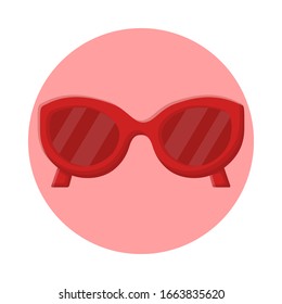 Sunglasses Hipster Style Fashion. Flat Icon Vector Design