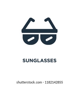 Sunglasses icon. Black filled vector illustration. Sunglasses symbol on white background. Can be used in web and mobile.