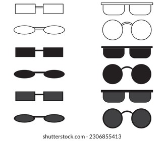 Sunglasses icon collection vector set