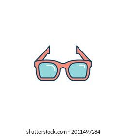 Sunglasses icon in color icon, isolated on white background 