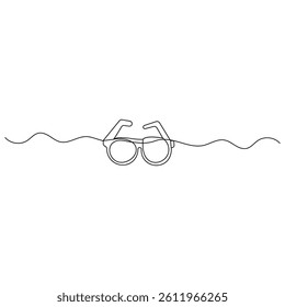 Sunglasses Icon in Continuous One Line Drawing Minimalist Outline Vector Illustration