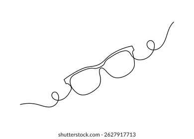 Icono de gafas de sol continuo de una línea de dibujo