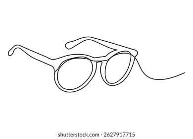 Icono de gafas de sol continuo de una línea de dibujo