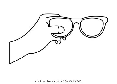 Icono de gafas de sol continuo de una línea de dibujo