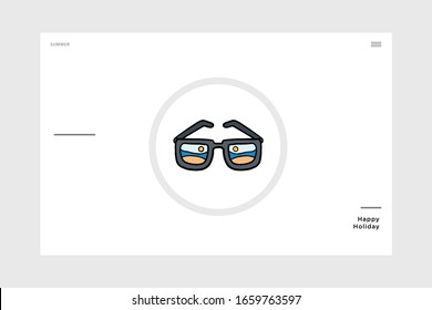 Sonnenbrillen-Icon-Design mit Sommer- und Strandthemen
