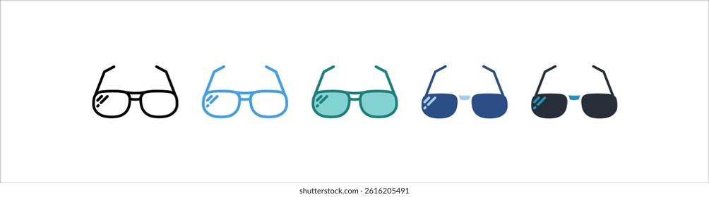Sunglasses Icon In Different Style Vector